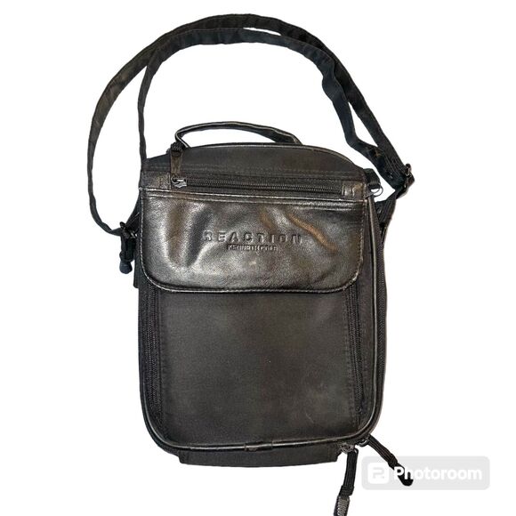 Kenneth Cole Reaction Unisex Shoulder Bag Black Top Handle with Lots of Pockets - Picture 1 of 14